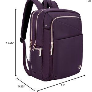 Swissdigital Design Business Laptop Backpack in purple with Rose Gold Zip